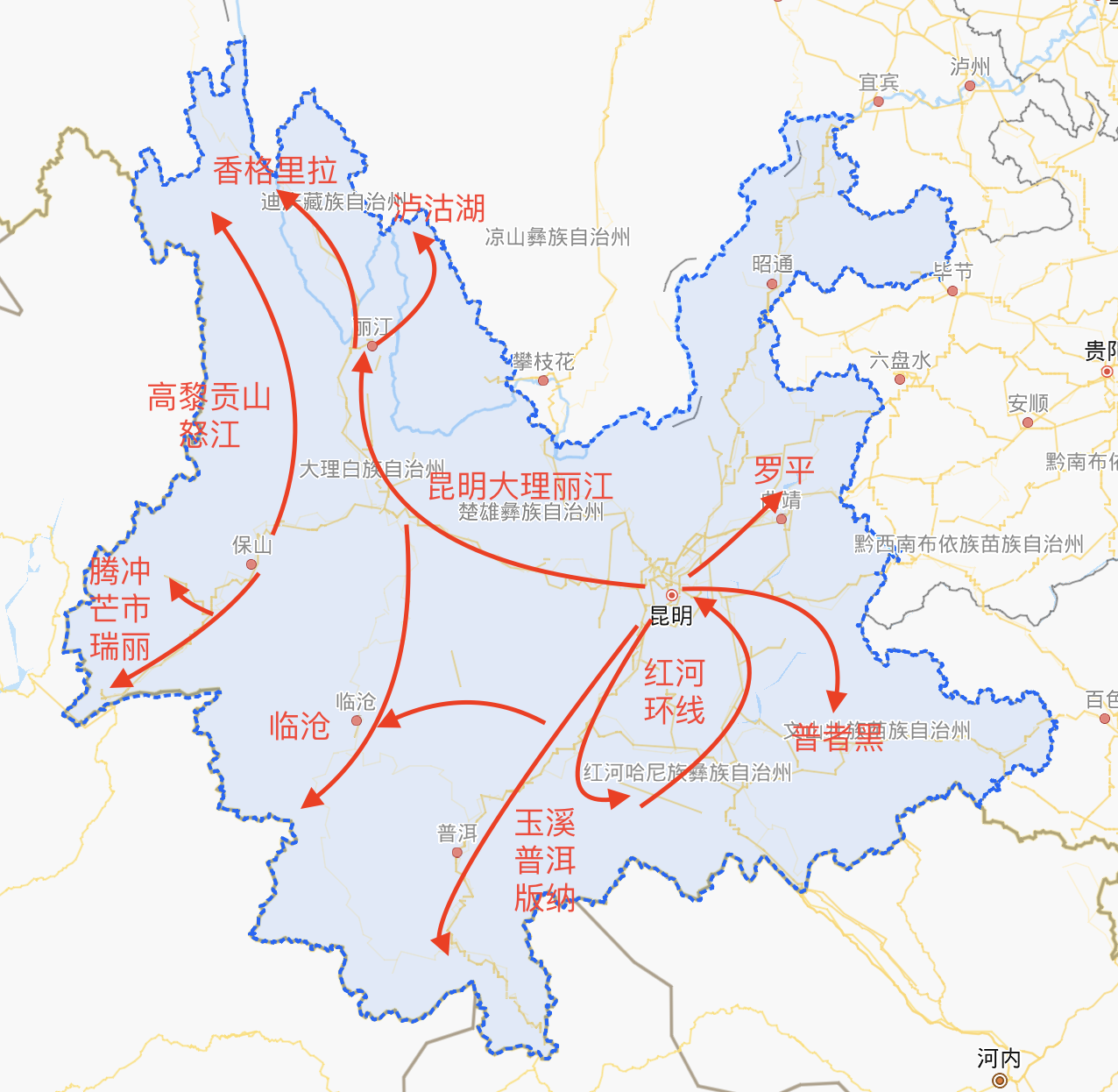 收藏這張地圖，玩遍云南，選對(duì)去處，這7條旅行線路就夠了